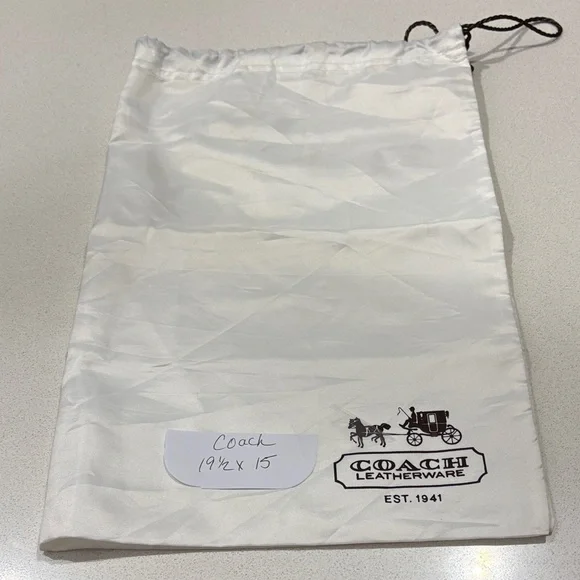 Coach White sillk Dust Bag with Black Logo NWOT - Picture 1 of 1